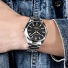 Kol saatleri 41mm erkek izle beyaz kadran tarihi takvim otomatik mekanik safir kristal kristal deri kol saati erkekler lüks üst marka