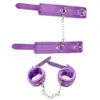 Articles de beauté menottes en cuir PU pour menottes de cheville sexy Bracelet de Bondage BDSM femme érotique adulte Cosplay jouets Couples