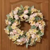 Decorative Flowers 12Styles Simulation Wreath Door Decoration Wedding Props Garland Celebration Home Party Ceiling Green Plants Artificial