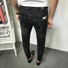 Jeans masculinos Moda masculina Slim Fit Skinny Korean Strentch Black Social Roupas para adolescentes Calças lápis 220929