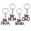 Creative Lettre Porte-clés Pendentif Famille Porte-clés Maman Et Papa Métal Porte-clés Décoration Porte-clés Parents Cadeau DH897