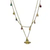 Bijoux de créateurs Collier pendentif Satucon coloré pour femmes Collier Vivian Collier Clavicule Chaîne d'oreilles Cadeau de la Saint-Valentin