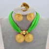 Anniyo DIY Rope Chain Ethiopian Jewelry Set Gold Color Eritrea Ethnic Style Habesha Pendant Earrings Ring #217106 220105251S