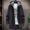 Mens Sweaters Mens Winter Thicken Sweatercoat Fleece Cardigan Jacket Male Slim Sweaters Long Hooded Sweater Warm Outwear Coats Plus Size 4XL 220929