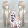 Nekopara Chocola vanilla cosplay wig anime طويلة مستقيمة البني البني الكامل