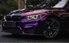 Gloss Metallic Paint Midnight Purple Vinyl Wrap Adhesive Sticker Film Black Cherry Ice Car Wrapping Roll Foil Air Channel Release