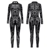 Scenkläder kvinnor män framtida robot punk kretskort främmande 3d tryck jumpsuit tight bodysuit halloween party cosplay come up outfit t220927