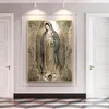 Pinturas Lady of Guadalupe Canvas Pintura Imprima o pôster Virgin Picture Religious Wall Art Decor for Catholic Cuadros