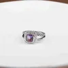 Twisted Love Wedding Ring Elegant Luxury Designer Jewelry Rings Designers Fashion Purple Amethyst Zircon Hoop Classic for Women Banquet Engagement Accessories