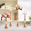 Ljushållare Imuwen Gold 50cm/20 "Metal Stick Flower Vase Table Centerpiece Event Rack Road Wedding Decor 220929