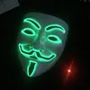 Maschere per feste a LED V per Vendetta Anonimo Guy Fawkes Party Cosplay Masquerade Dress Up Maschera Fancy Costume adulto Accessorio 929