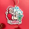 Weihnachten Dekorationen Santa Claus Hängen Anhänger Für Baum Acryl Ornament Charms DIY Weihnachten Party Home Dekore Navidad