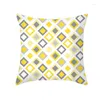 Cuscino decorativo geometrico nordico fodera gialla e grigia per decorazioni per la casa divano da ufficio copriletto per auto 45x45 cm