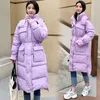 Womens Down Parka GRELLER Giacca invernale Donna Parka Moda Cappotto lungo Parka con cappuccio Allentato Caldo Abbigliamento da neve Cotone imbottito Abiti invernali 220929