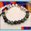 Beaded Strands Designer Pärlade armbandsträngar för kvinnor och män mode Sier Stone Pendent String Beads Armband Girls Party Wedd Otvdm