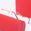 نظارة شمسية مصممة ظلال كارتي نظارات Gafas de sol Lunette Womens تصميم كريستال الذهب الذهبي الساقين