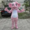 Costume da mascotte di elefante rosa di Halloween Simulazione di abiti da personaggio dei cartoni animati Vestito da adulto Vestito da carnevale di Natale per uomo Donna