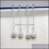 Ohrstecker Perle Ohrstecker S925 Sterling Silber Wassertropfen Barock Ohrring für Frauen Jahrestag Weihnachten Geschenk Schmuck Lieferung 2021 Yydh Dhlri