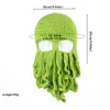 Cykelkepsar Masker Octopus Skägg Mössa Unisex Halloween Huvudbonader Vinter Varm Stickad Ull Skidmask Nyhet Rolig Fest Bläckfisk Skullies Beanie Presenter T220928