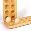 Storage Bottles Egg Container 12 Cells Refrigerator Rack Accessories Double Row Modern Wooden Organizer Tool Tray Holder