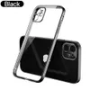 iPhone 11 12 13 14 Pro Max Mini XR XS 7 8 Plus Case Transparent Back Cover 용 플레이트 스퀘어 프레임 명확한 실리콘 케이스