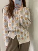 Maglieria da donna T-shirt Autunno Cardigan Donna Moda coreana Maglione Prairie Chic Fiori Maglioni lavorati a maglia Accogliente capispalla vintage 220929