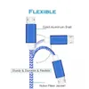 Nylon -Fabric -Kabel Kupfer gewebte USB -Datenlinie für Samsung Typ C/MIRCO/5/6/7 1 m 2m 3 m Ladekabel mit Opp -Beutel
