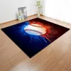 Tapetes Bolas esportivas 3D Carpet Crianças Decoração da área Rugs Basbol Basbol