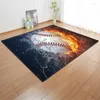 Tapetes Bolas esportivas 3D Carpet Crianças Decoração da área Rugs Basbol Basbol