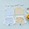 Clothing Sets Born Baby Summer Clothes 2Pcs Set Striped Print Camisole Elastic Waist Shorts For Boys Girls 6M-4T