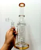 Narghilè in vetro spesso tipo dritto dorato Riciclatore d'acqua da 12 pollici Bong Shisha Oil Dab Rigs per fumare con Banger al quarzo