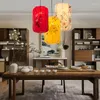 Lampade a sospensione Lampadario neoclassico Ristorante antico Vaso da tè Corridoio Tessuto Lanterna rossa cinese Decorazioni per la casa