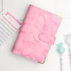 Macaron Marble Color A5 A6 6ring Binder PU Clip-on Notebook Leather Lower Leaf Cover Notebooks Journal Stationery