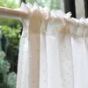 Tenda Yaapeet Corta Per Porta Della Cucina Mezza Cortinas Stile Country Punto Fresco Carino Ricamo Fragola Rideau Decorazione Domestica