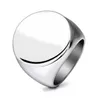 Simple Style Round Big Width Signet Mens Ring Titanium Steel Finger Multi colors Men Jewelry