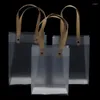 Duffel Bags Transparante zachte PVC Handtas met handlus Tote Tas Women Sieraden Verpakking Toiletartikelen Cosmetische opslag Winkelen Organisator
