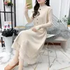 Casual Dresses Autumn Winter Women Sweater Dress Turtleneck spets stickad l￥ng￤rmad tr￶jor Kvinna Vintage Vestidos 152