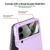 Корпуса браслета для Samsung Galaxy Z Flip 4 Case Glass Film Scrector Protecter Sudbag Hard Cover Cover