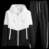 Erkek Trailsits Sonbahar spor takım elbise erkek ceket ve pantolonlar iki parçalı set gündelik koşu takım elbise mens kıyafet seti 2022 moda erkek joggers seti 5xl g220927