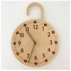 Wall Clocks Nordic Wooden Industrial Rail Construction Game Traffic Silent Clock Decor Natural For Kids Room Decoration Po Props