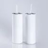 卸売り20オンス白い空白のスキニーステンレス鋼昇華タンブラーストレートUSAウェアハウスGG0201を出荷する準備ができています