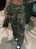 LW Plus Size Camo Print Side Pocket Cargo Pants camouflage Mid Waist Casual donna Camo Pants Regular leisure lady Pants