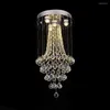 Kolye lambaları Ganeed Mordern Avizeleri K9 Crystal Raindrop Chandelier Paslanmaz Çelik Floş Montaj LED Tavan Işık Fikstürü Lightin