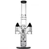 16.5inchs Gravity Glass Bong Hookahs Shisha Percolador Tuberías de agua Reciclador doble Dab Rigs Bubbler Chicha con tazón de 18 mm