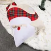 Linen Santa Sack Christmas Gift Bag Red Plaid Drawstring Bags Festival Decoração BBB15972