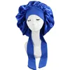 Женщины Satin Soil Sleep Hat Night Sleep Cap Wair Care Bonnet Nightcap для женщин-мужских унисекс-кап-bonnet de nuit душ Turban SN4186