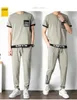 Estate Uomo Casual Set Harajuku Tuta T-shirt Pantaloni Due pezzi Set Streetwear da uomo Tuta sportiva Top Abbigliamento