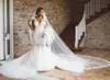 Gorgeous Mermaid 2023 Wedding Dresses Bridal Gown Straps Lace Applique Beaded Tulle Satin Beach Sweep Train Custom Made Vestidos De Novia Plus Size