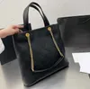 SW 2022Ss Guld Hårdvara Kohud Kalvskinn Shoppingväskor Frankrike Dam Dagligt Topp Handtag Toes Deauville Kedja Crossbody Shoulder Utomhus Handväska med stor kapacitet