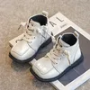 Stivali Stivaletti per bambini Stivaletti per bambini in pelle in microfibra Autunno Stivali sportivi Ragazzi Scarpe da bambino per ragazze 2022 Scarpe da scuola nere T220928